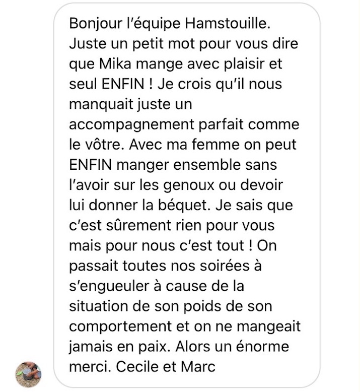 Recommandation cliente des services Hamstouille