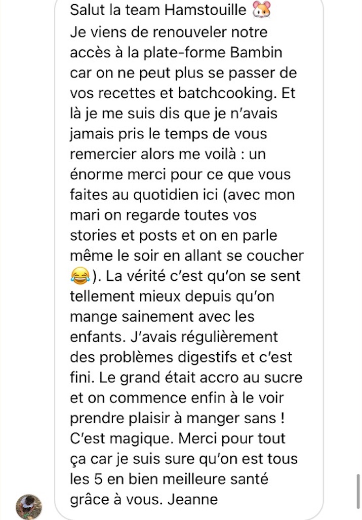 Recommandation cliente des services Hamstouille