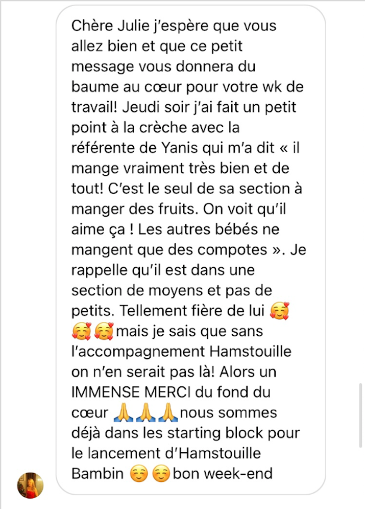 Recommandation cliente des services Hamstouille