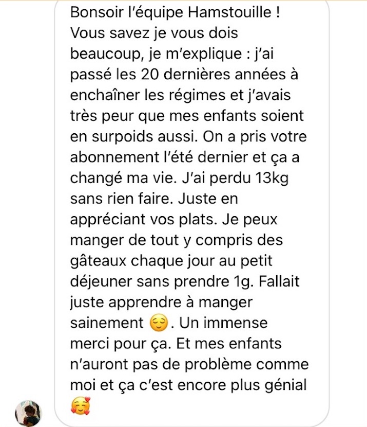 Recommandation cliente des services Hamstouille